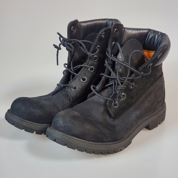 Timberland Premium Black Leather Padded Boots size 7.5 - Picture 2 of 6